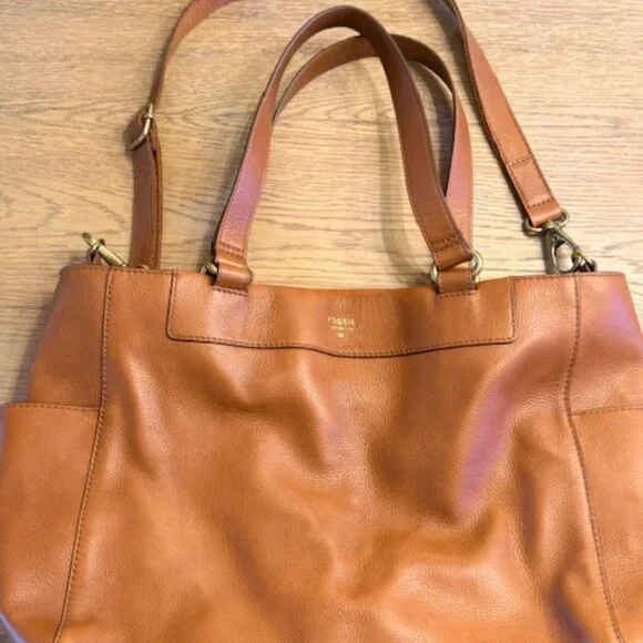 Fossil Jolie Leather Tote in Brandy Color - Picture 3 of 6